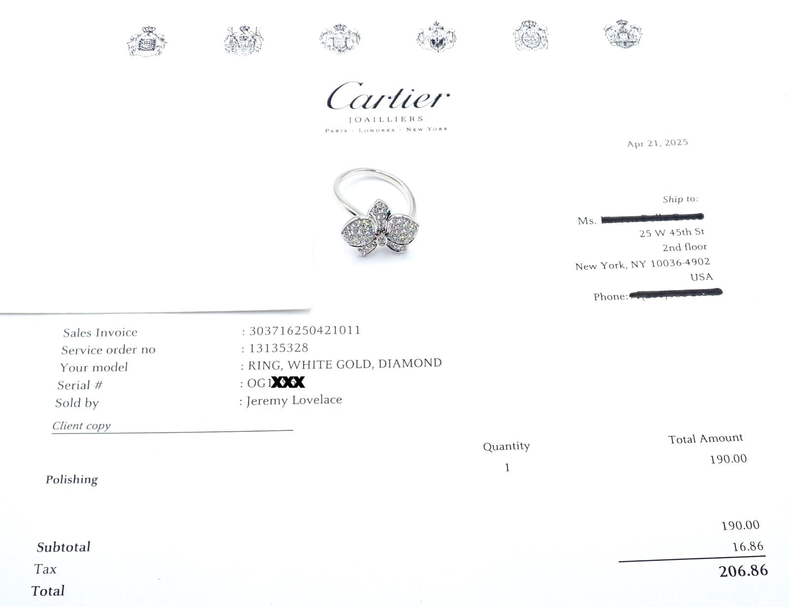Authentic! Cartier Caresse D'orchidées Orchid Flower 18k White Gold Diamond Ring | Fortrove