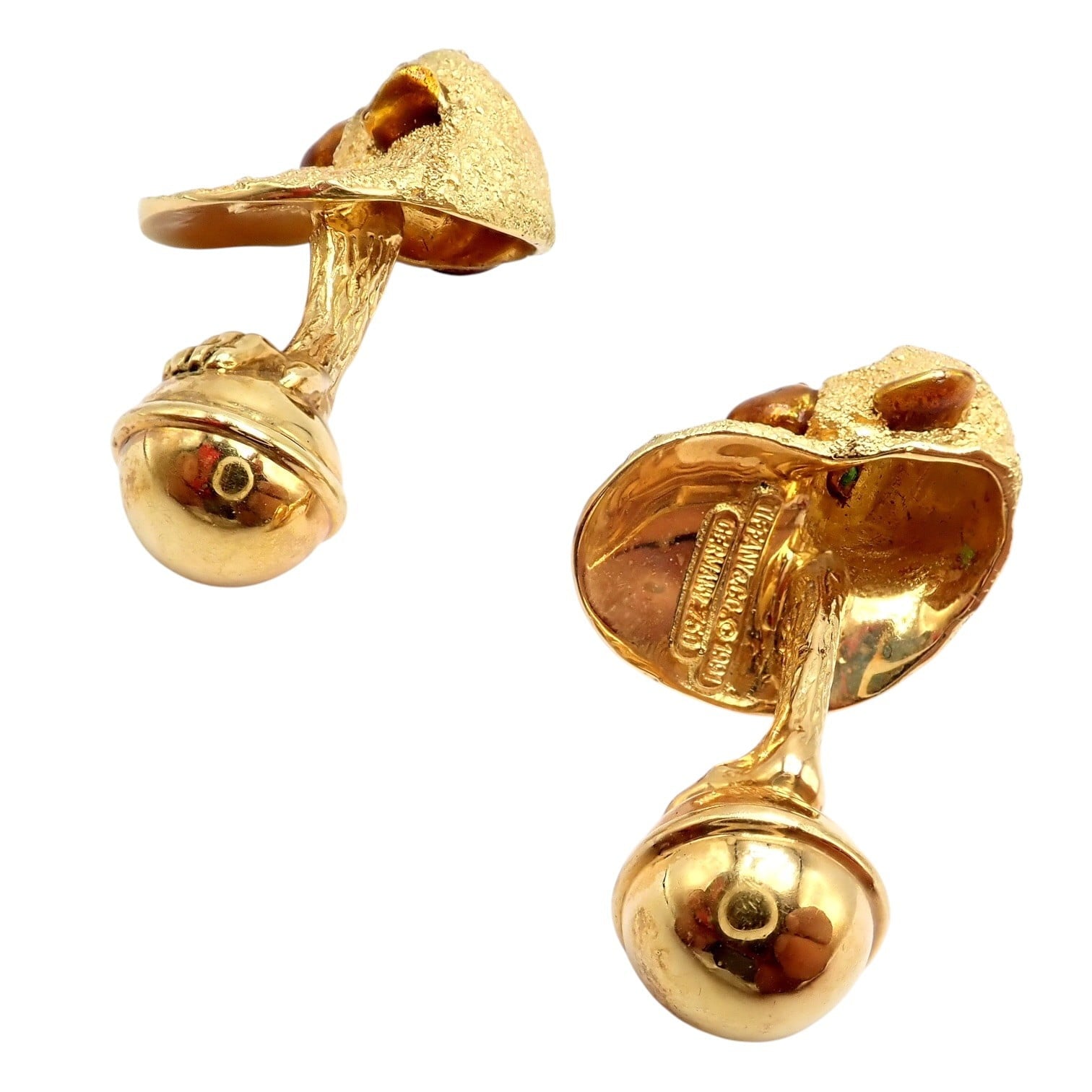 Tiffany & Co. Jewelry & Watches:Men's Jewelry:Cufflinks Vintage Tiffany & Co. 18k Yellow Gold Emerald Enamel Monkey Cufflinks 1991