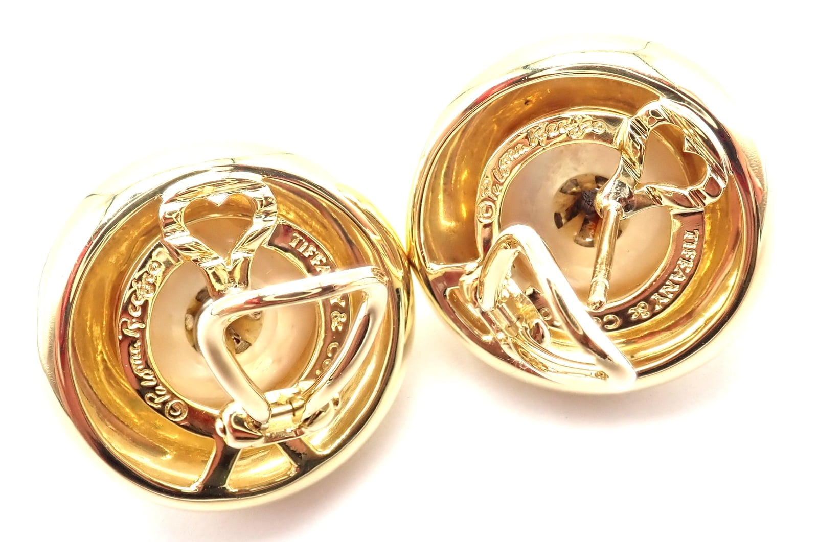 Paloma Picasso for Tiffany & Co. Jewelry & Watches:Fine Jewelry:Earrings Authentic Tiffany & Co Picasso 18k Yellow Gold Diamond Mabe Pearl Earrings Paper