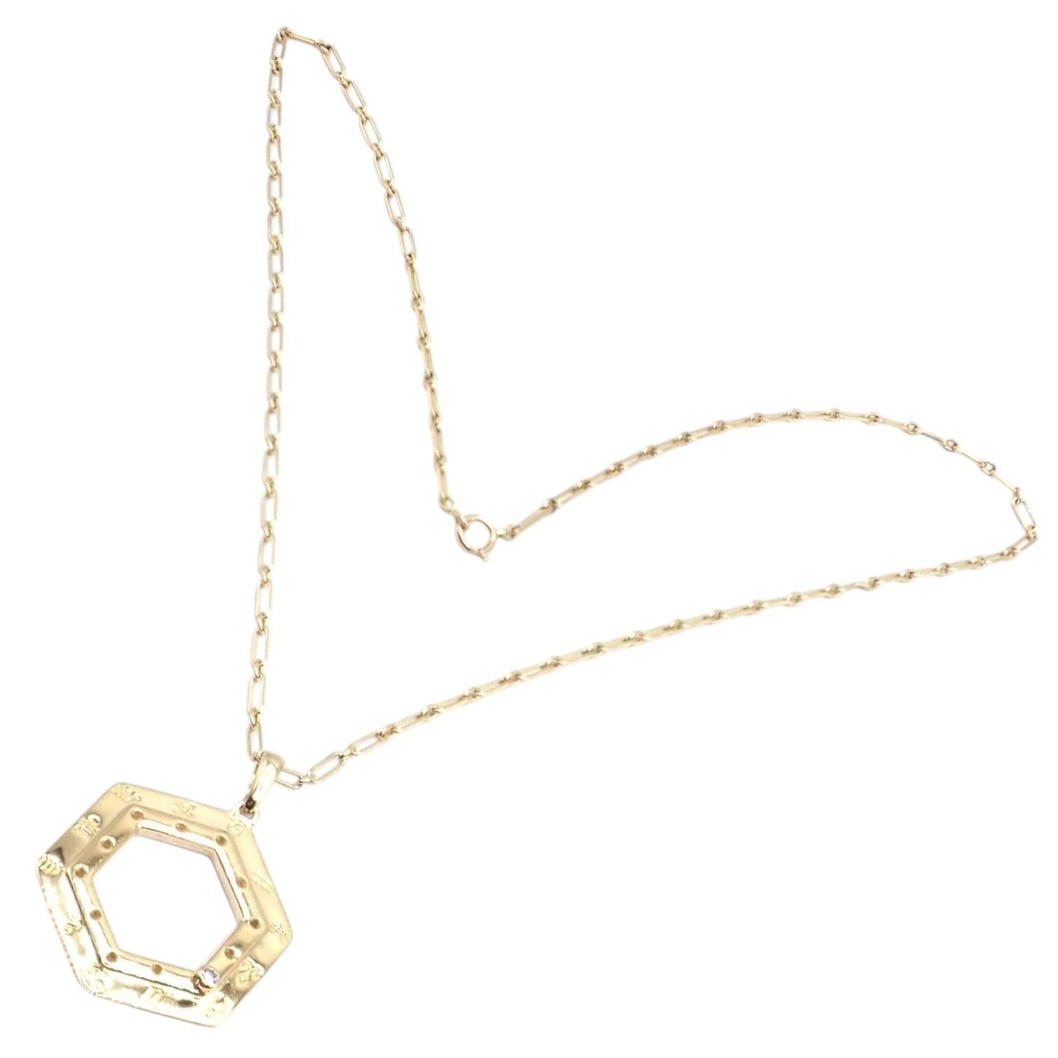 Cartier Jewelry & Watches:Fine Jewelry:Necklaces & Pendants Vintage Cartier Zodiac 18k Yellow Gold Diamond Pendant Link Chain Necklace