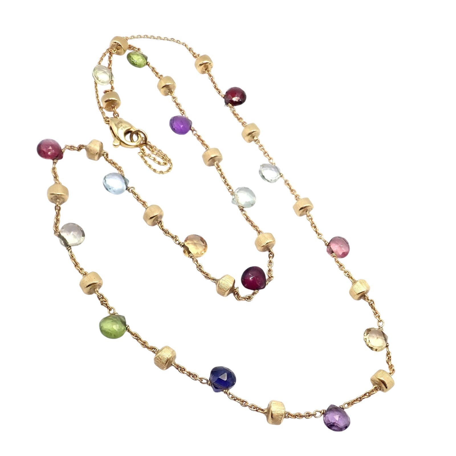 Marco Bicego Jewelry & Watches:Fine Jewelry:Necklaces & Pendants Authentic! Marco Bicego 18k Yellow Gold Multicolor Stones Paradise Necklace