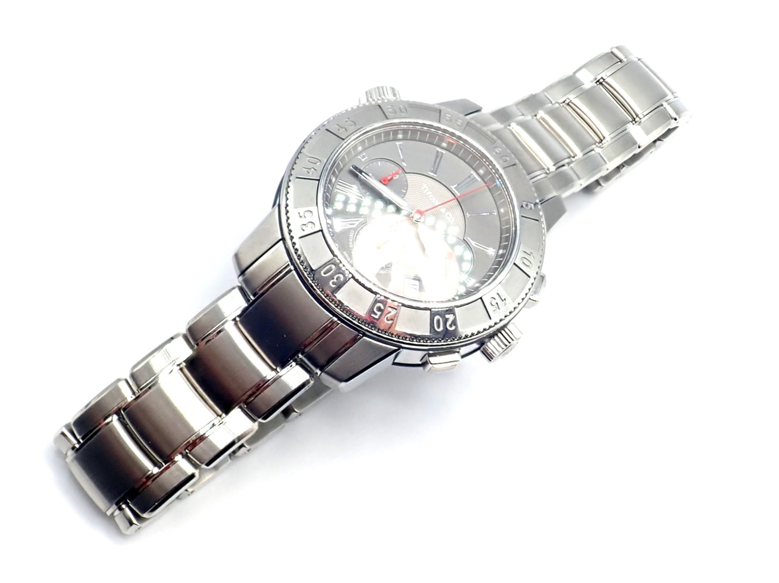Tiffany & Co Jewelry & Watches:Watches, Parts & Accessories:Watches:Wristwatches Authentic! Tiffany & Co Mark T-57 Stainless Steel Chronograph Automatic Watch