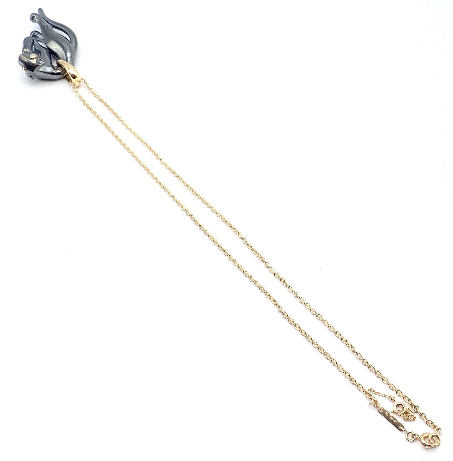 Authentic Panthere de Cartier Panther 18k Yellow Gold & Silverium Necklace Paper | Fortrove