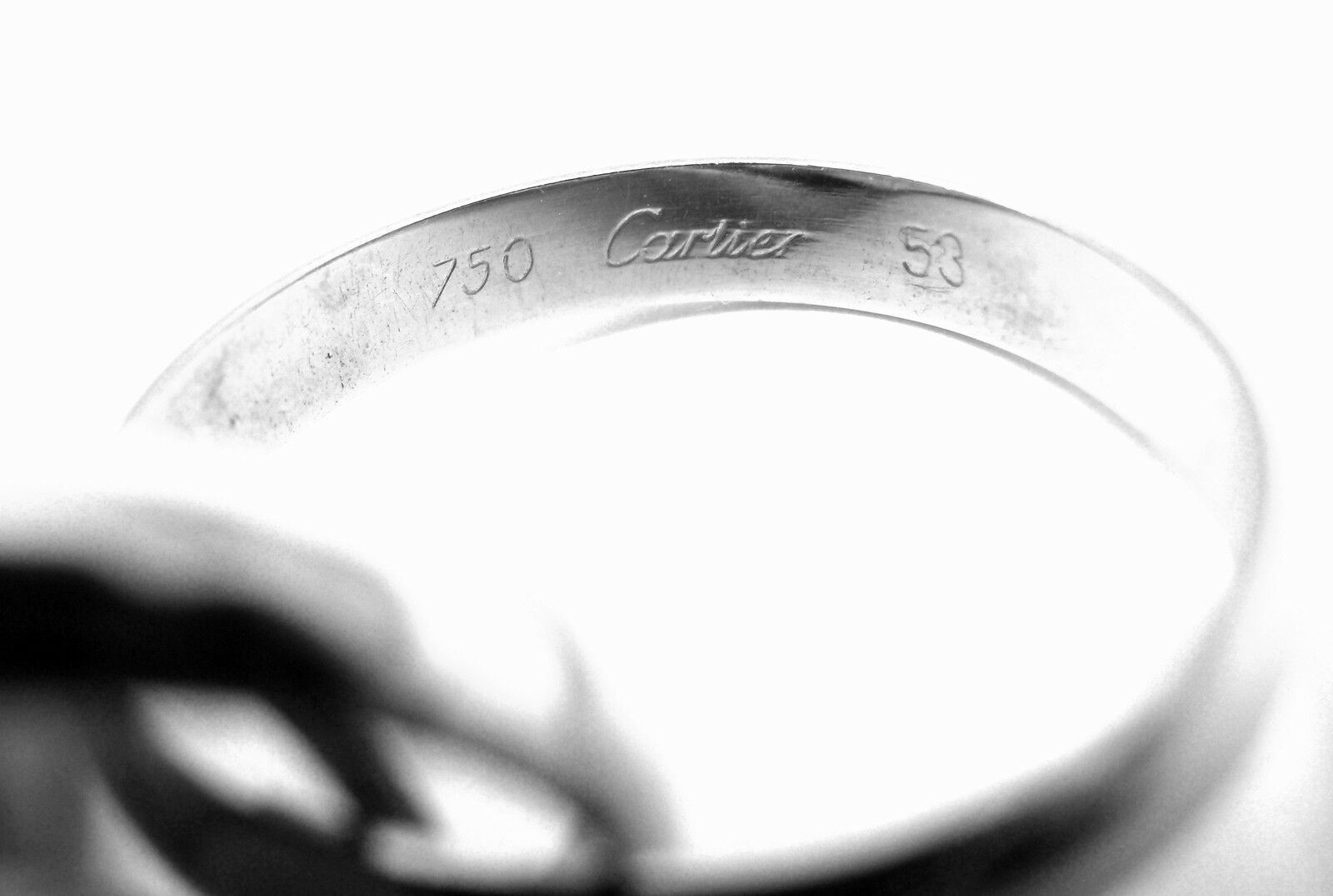 Authentic! Cartier 18k White Gold Trinity Band Ring Size 53 US 6 1/4 | Fortrove