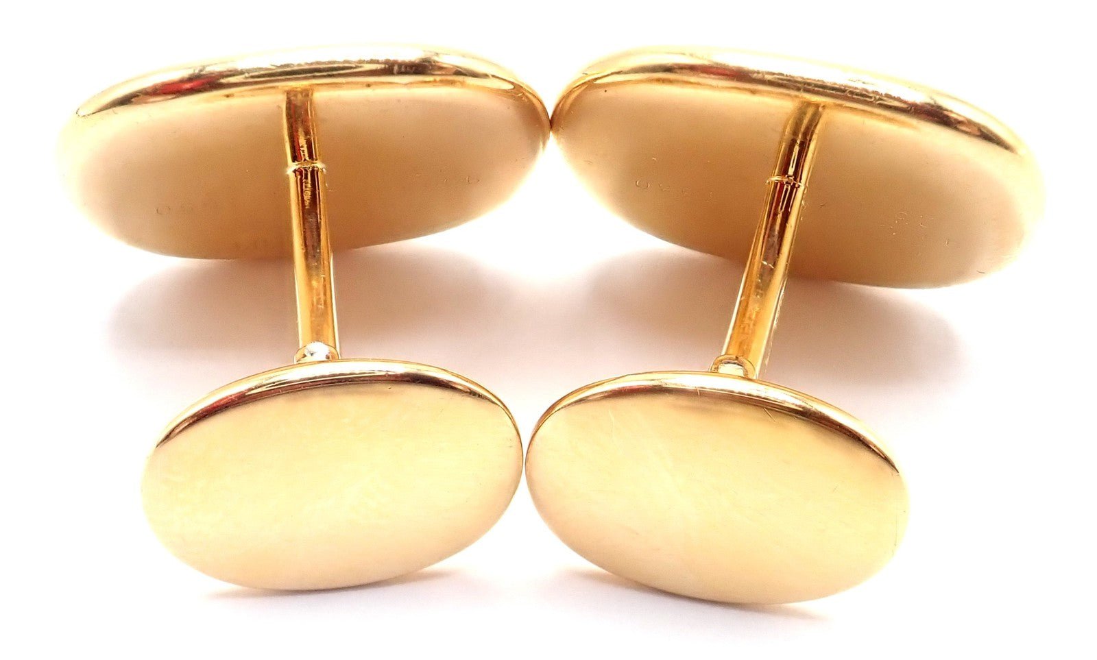 Rare! Patek Philippe 18k Yellow Gold Italian Flag Colors Enamel Large Cufflinks | Fortrove