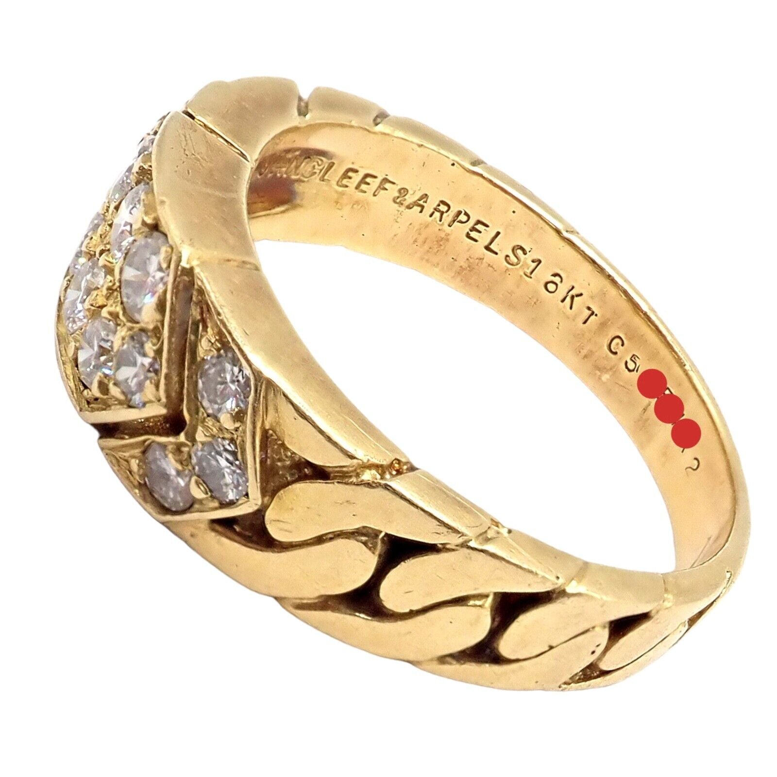 Rare! Vintage Van Cleef & Arpels 18k Yellow Gold 0.60ct Diamond Ring Sz 55 7.25 | Fortrove