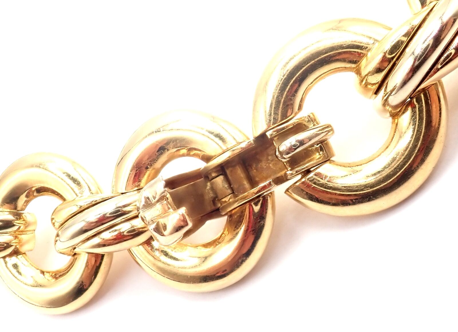 Authentic! Vintage Cartier Trinity 18k Multi Color Gold Round Link Necklace 1996 | Fortrove