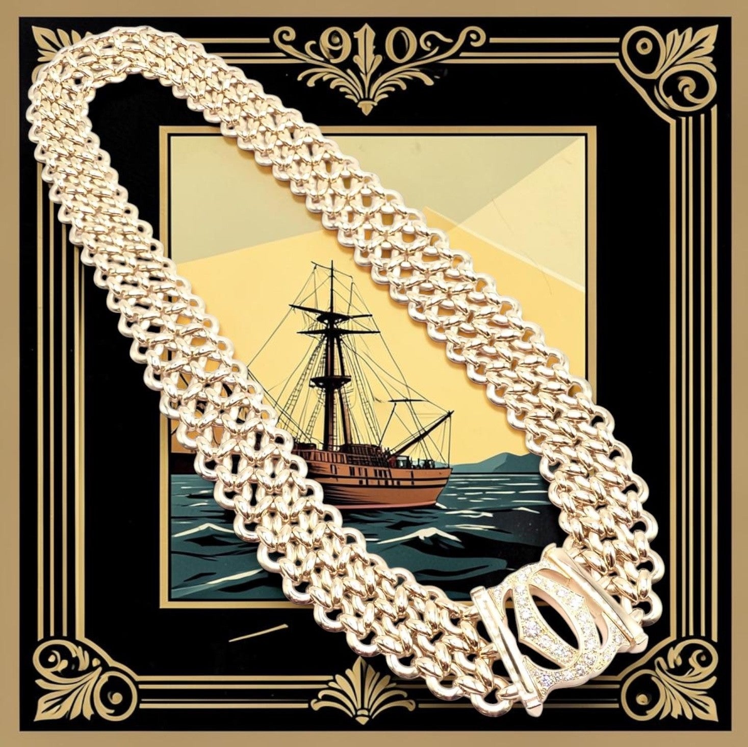 Authentic! Cartier Penelope 18k Yellow Gold Diamond Double C Three Row Necklace | Fortrove