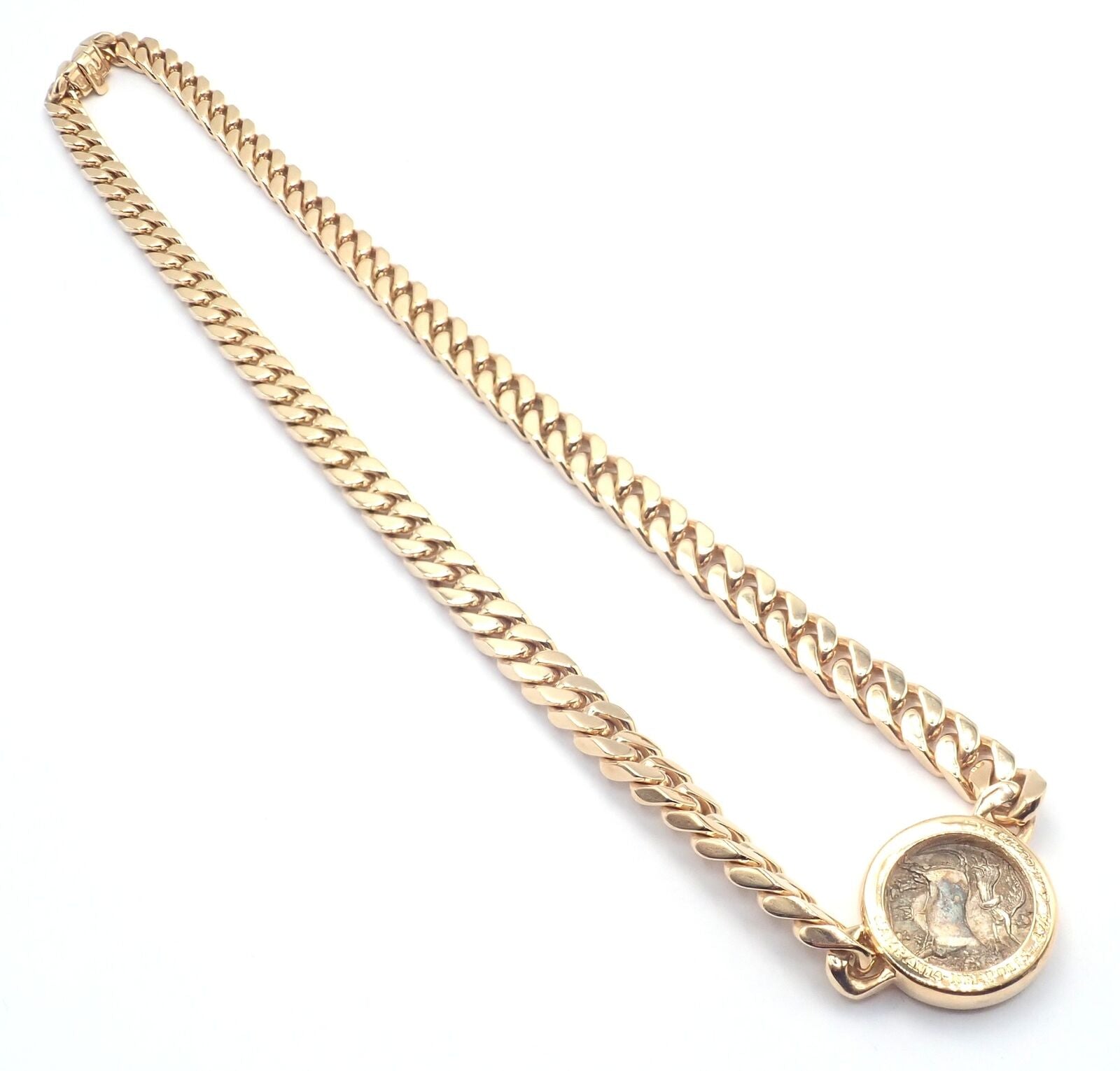Rare! Bvlgari Bulgari 18k Yellow Gold Antique Coin Monete Link Necklace | Fortrove