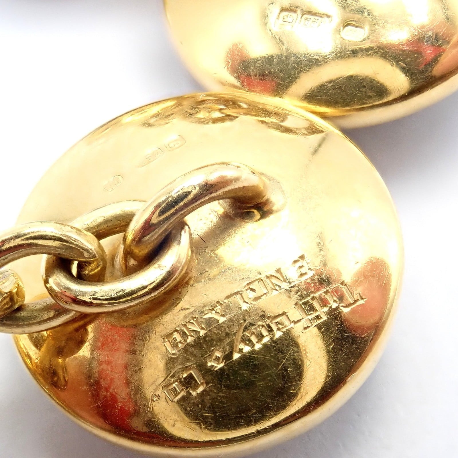 Vintage! Tiffany 18k Yellow Gold Essex Reverse Intaglio Field Mice Cufflinks | Fortrove