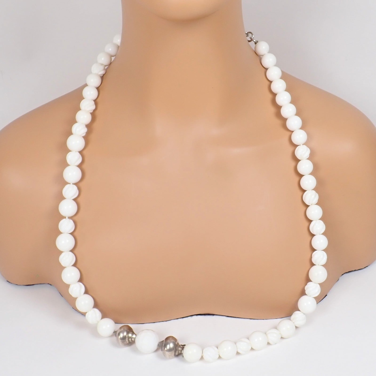 Buccellati Jewelry & Watches:Fine Jewelry:Necklaces & Pendants Rare! Vintage Mario Buccellati Free Time Silver Large White Stone Necklace 31"