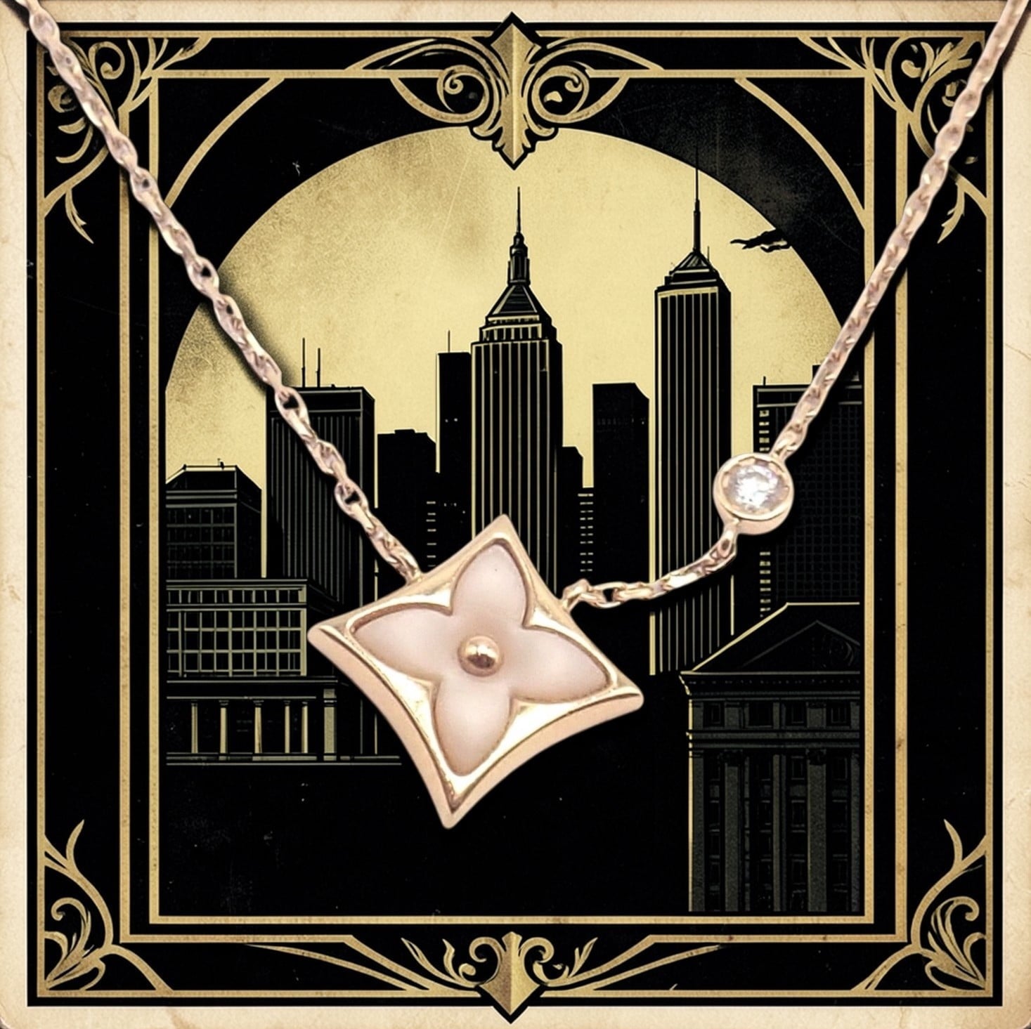 Louis Vuitton Jewelry & Watches:Fine Jewelry:Necklaces & Pendants Authentic! Louis Vuitton 18k Rose Gold Diamond Mother Of Pearl Blossom Necklace