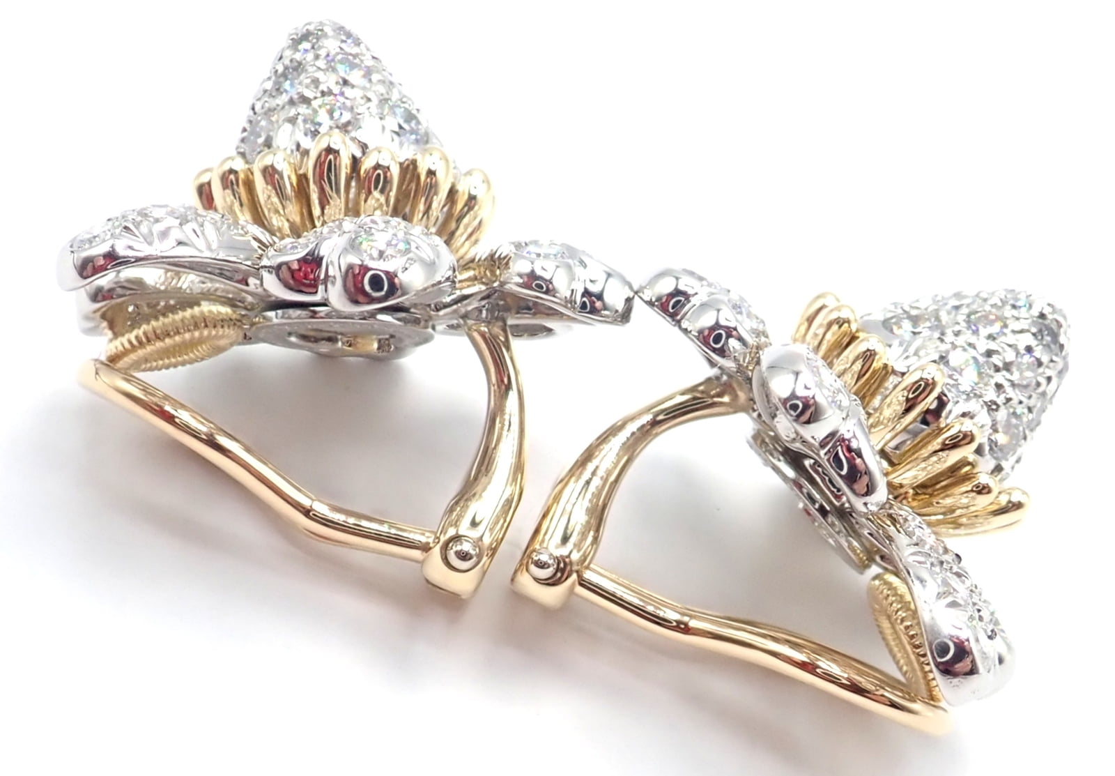 Jean Schlumberger for Tiffany & Co. Jewelry & Watches:Fine Jewelry:Earrings Tiffany & Co Schlumberger Cones And Petals 18k Gold Platinum Diamond Earrings
