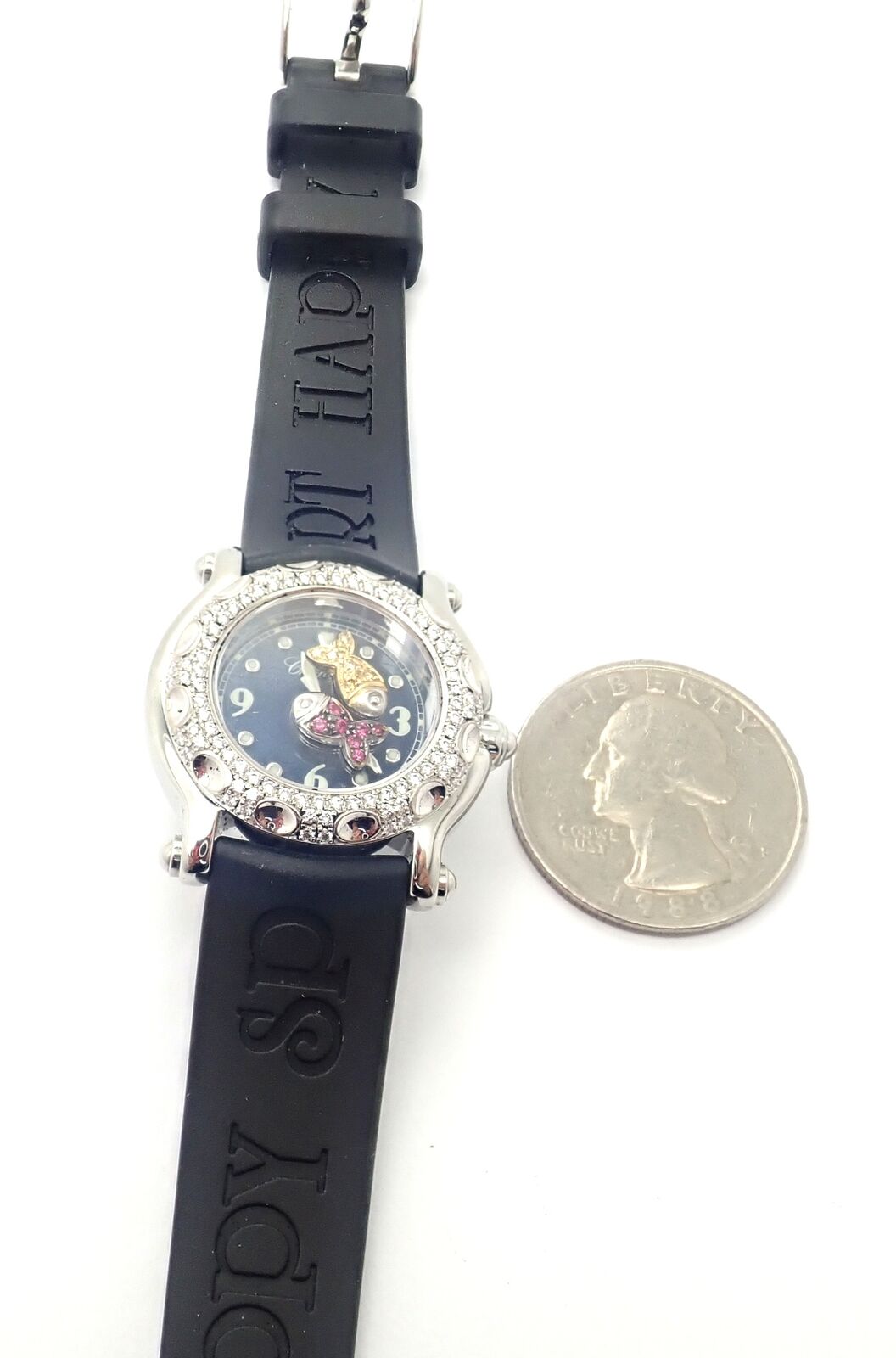 Authentic! Chopard Happy Sport Happy Beach Stainless Steel Diamond 26mm Watch | Fortrove