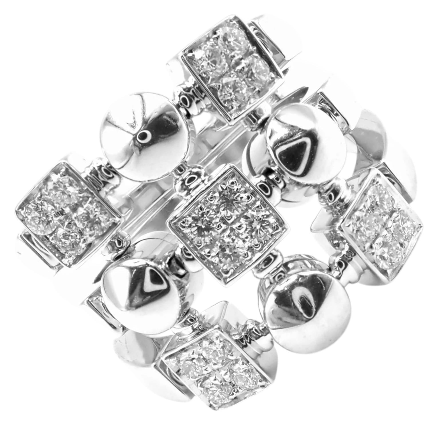 Bvlgari Jewelry & Watches:Fine Jewelry:Rings Authentic! Bvlgari Bulgari 18k White Gold Lucea Diamond Band Ring Paper