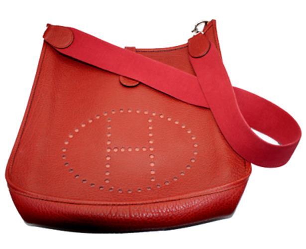 Authentic! Hermes Evelyne Brick Red Clemence Leather GM Handbag Purse | Fortrove