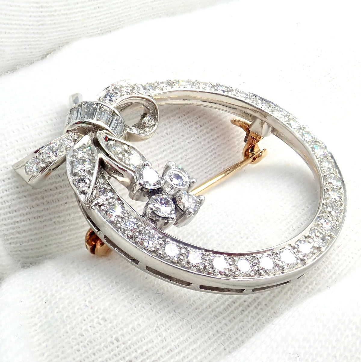 Tiffany & Co. Jewelry & Watches:Fine Jewelry:Brooches & Pins Rare! Authentic Tiffany & Co. Circle Platinum 2.1ct Diamond Pin Brooch 1920's