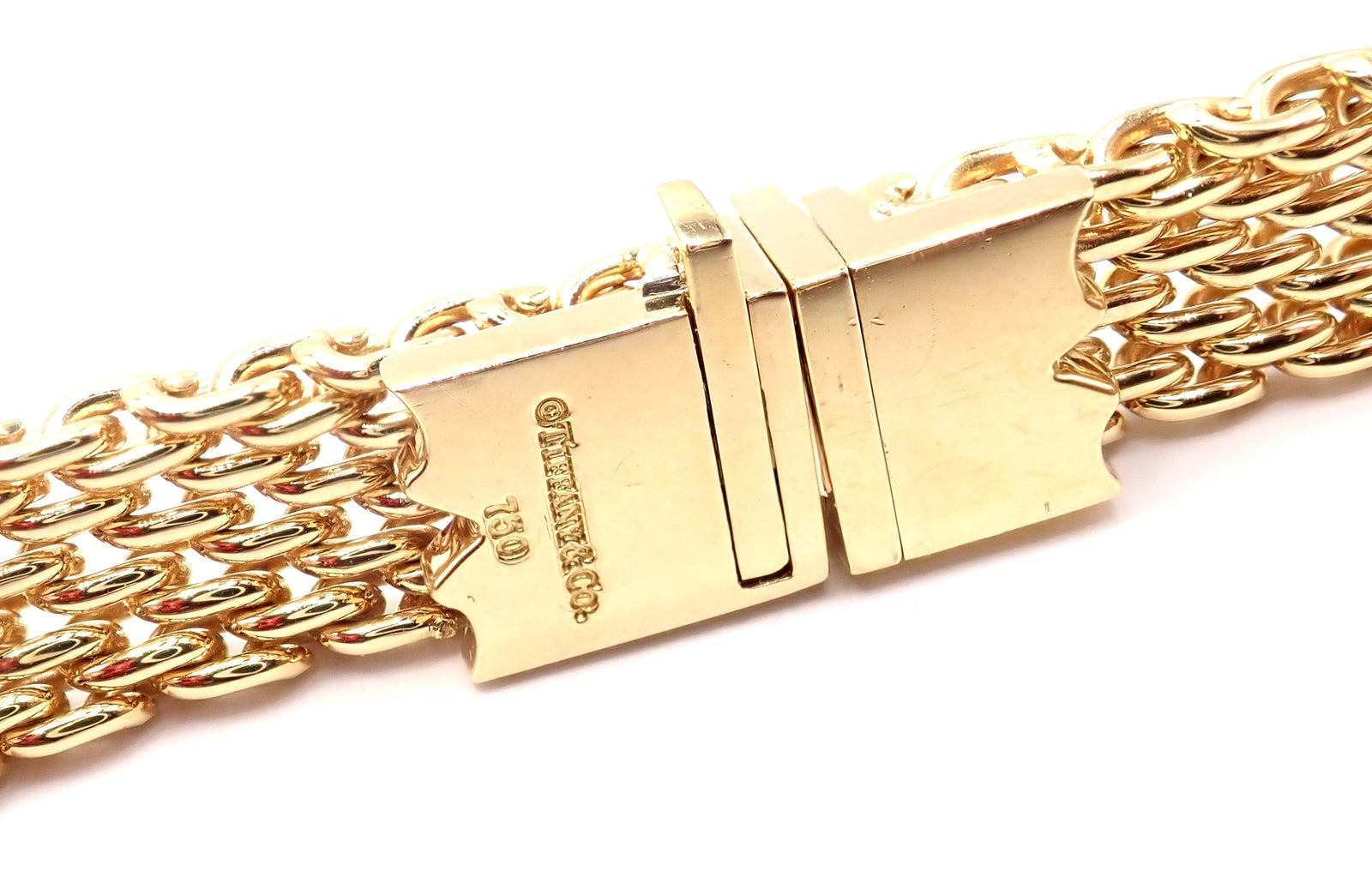 Authentic! Tiffany & Co 18k Yellow Gold Somerset Mesh 89.3 Grams Heavy Necklace | Fortrove