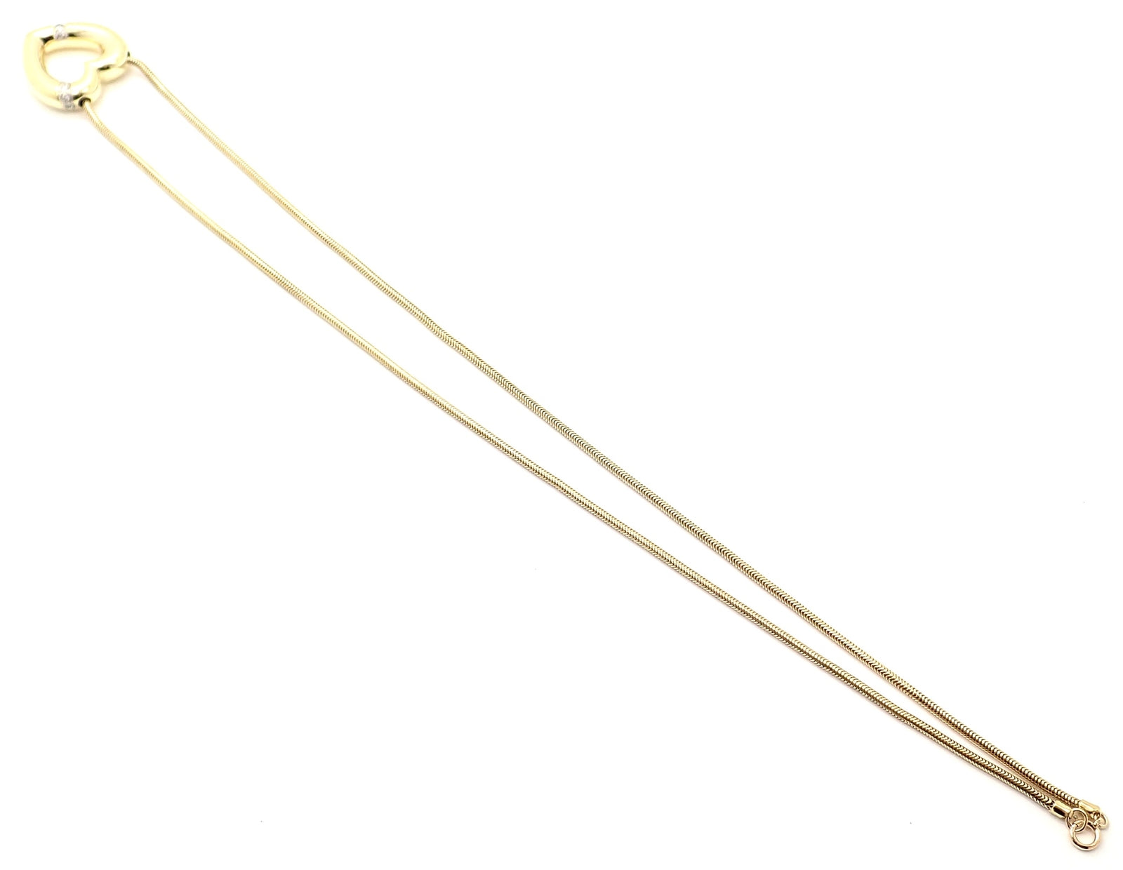 Authentic! Tiffany & Co Picasso 18k Yellow Gold Diamond Heart Pendant Necklace | Fortrove