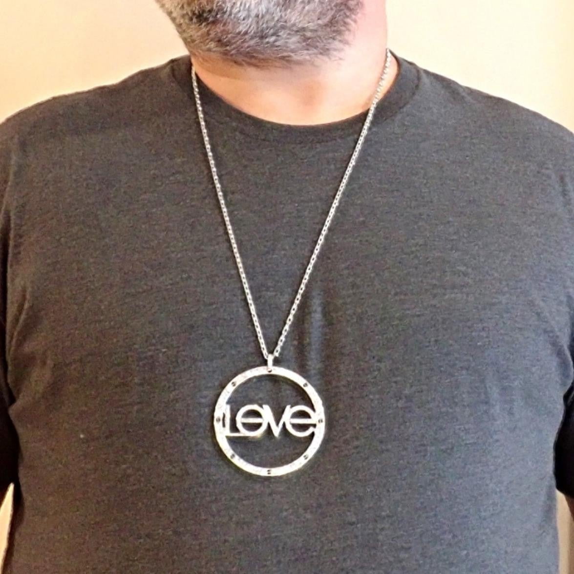 Authentic! Cartier 18k White Gold Diamond Ceramic Large Love Pendant Necklace | Fortrove