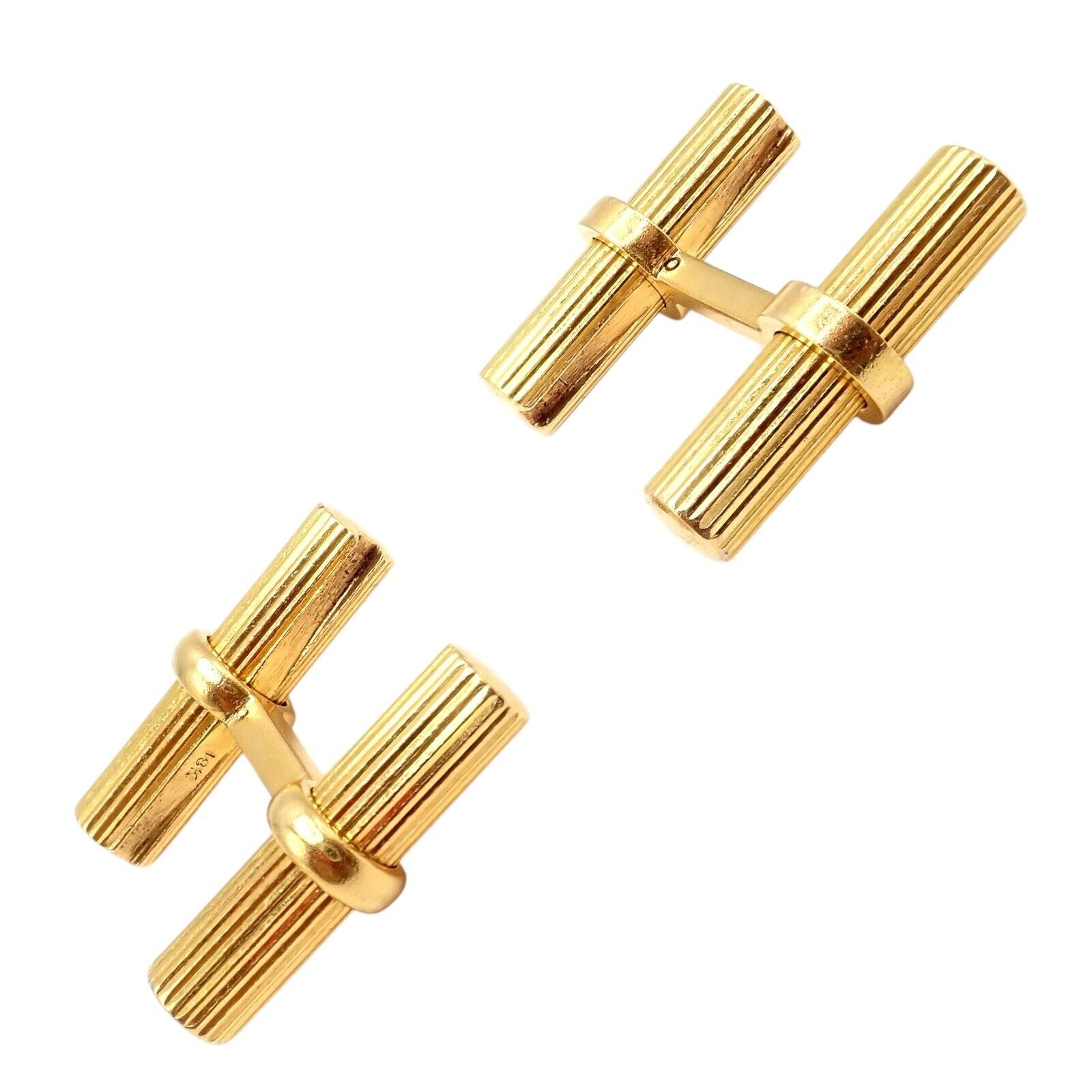Vintage! Authentic Van Cleef & Arpels 18k Yellow Gold Bar Cufflinks | Fortrove