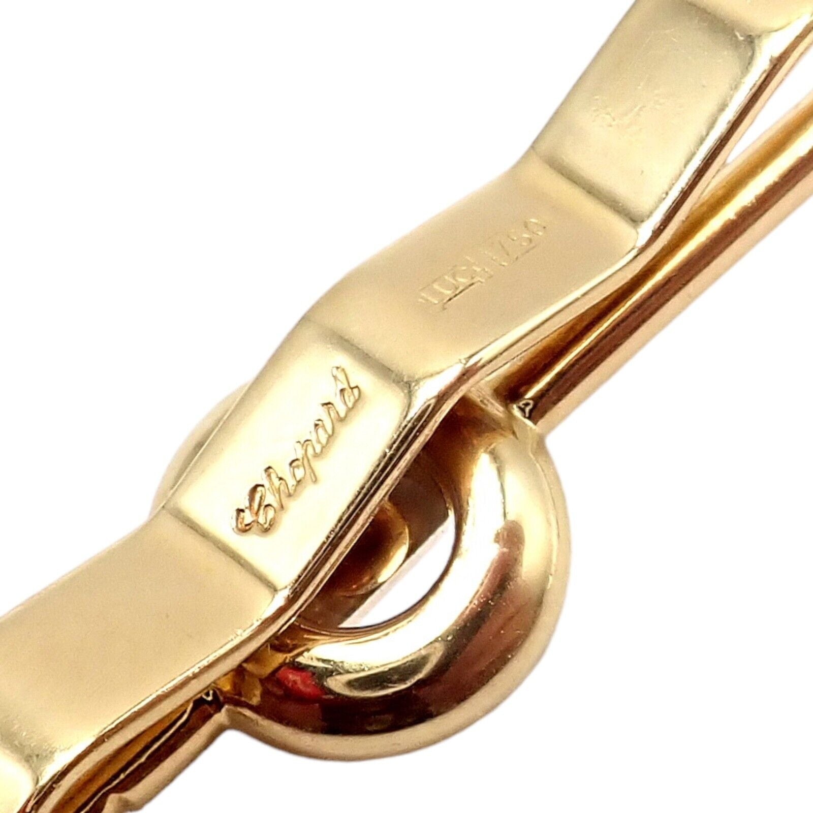 Authentic! Chopard 18k Yellow Gold Happy Diamond Golf Club Tie Clip | Fortrove