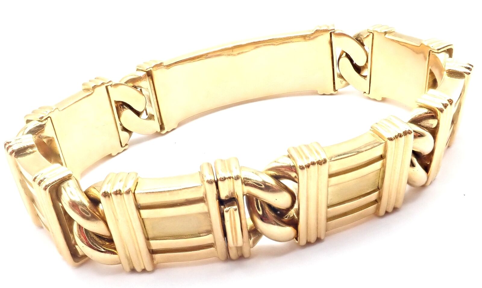 Vintage! Authentic Tiffany & Co Atlas 18k Yellow Gold Link Bracelet 1995 | Fortrove
