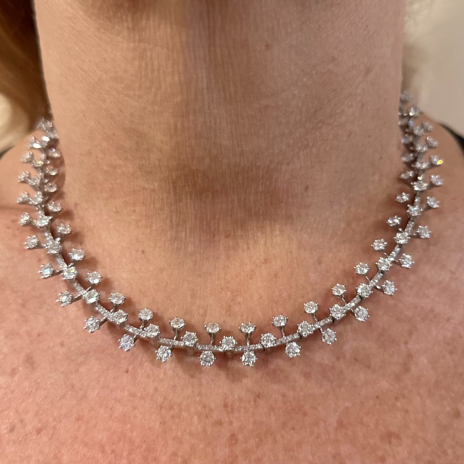 Tiffany & Co. Jewelry & Watches:Fine Jewelry:Jewelry Sets Authentic Tiffany & Co Spray Platinum Diamond Necklace Earrings Set Paper France