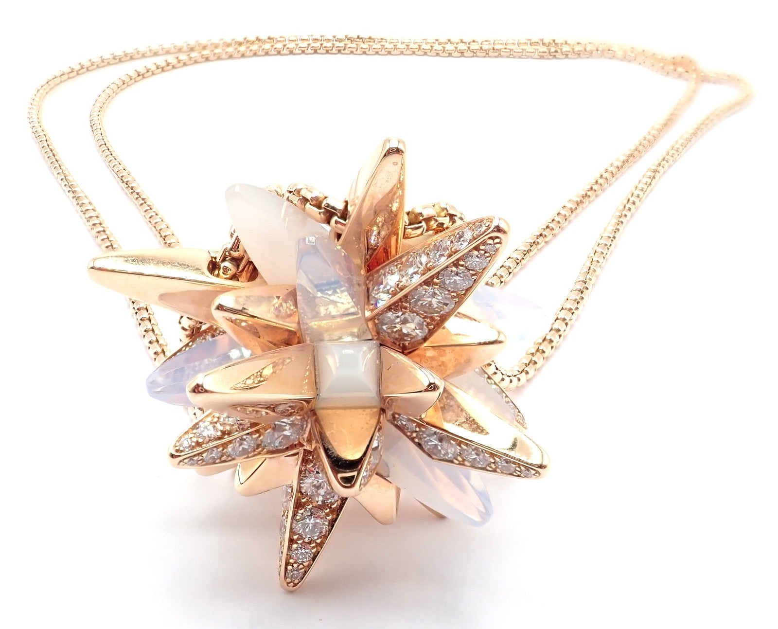 Cartier 18k Rose Gold Limited Edition Diamond Meterore Fractal Pendant Necklace | Fortrove