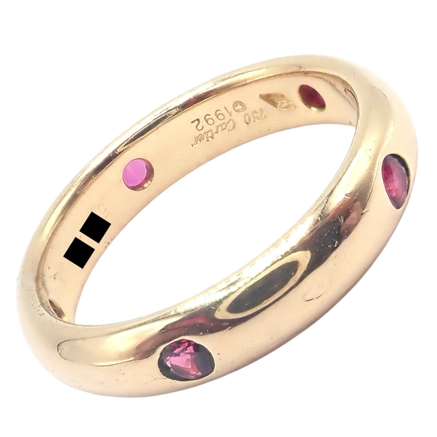 Authentic! Cartier Stella 18k Rose Gold Ruby Band Ring Size 51 | Fortrove