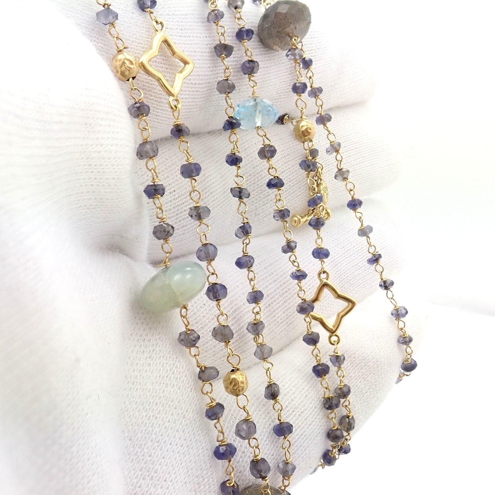 David Yurman Jewelry & Watches:Fine Jewelry:Necklaces & Pendants David Yurman Quatrefoil 18k Yellow Gold 46" Long Chain Bead Toggle Necklace