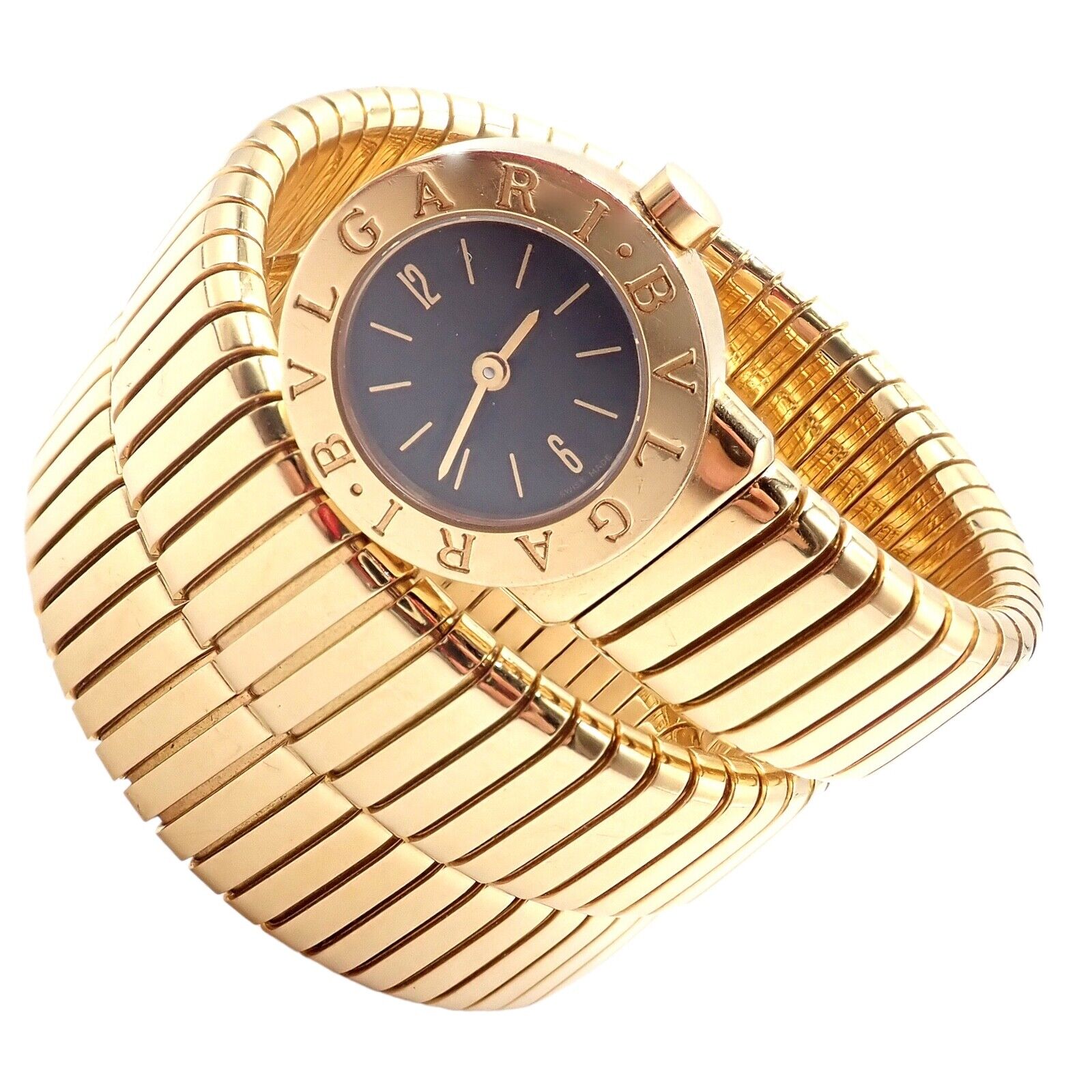 Bulgari Jewelry & Watches:Watches, Parts & Accessories:Watches:Wristwatches Authentic! Bulgari 18k Yellow Gold Tubogas Serpent Snake Bracelet Watch + Cert