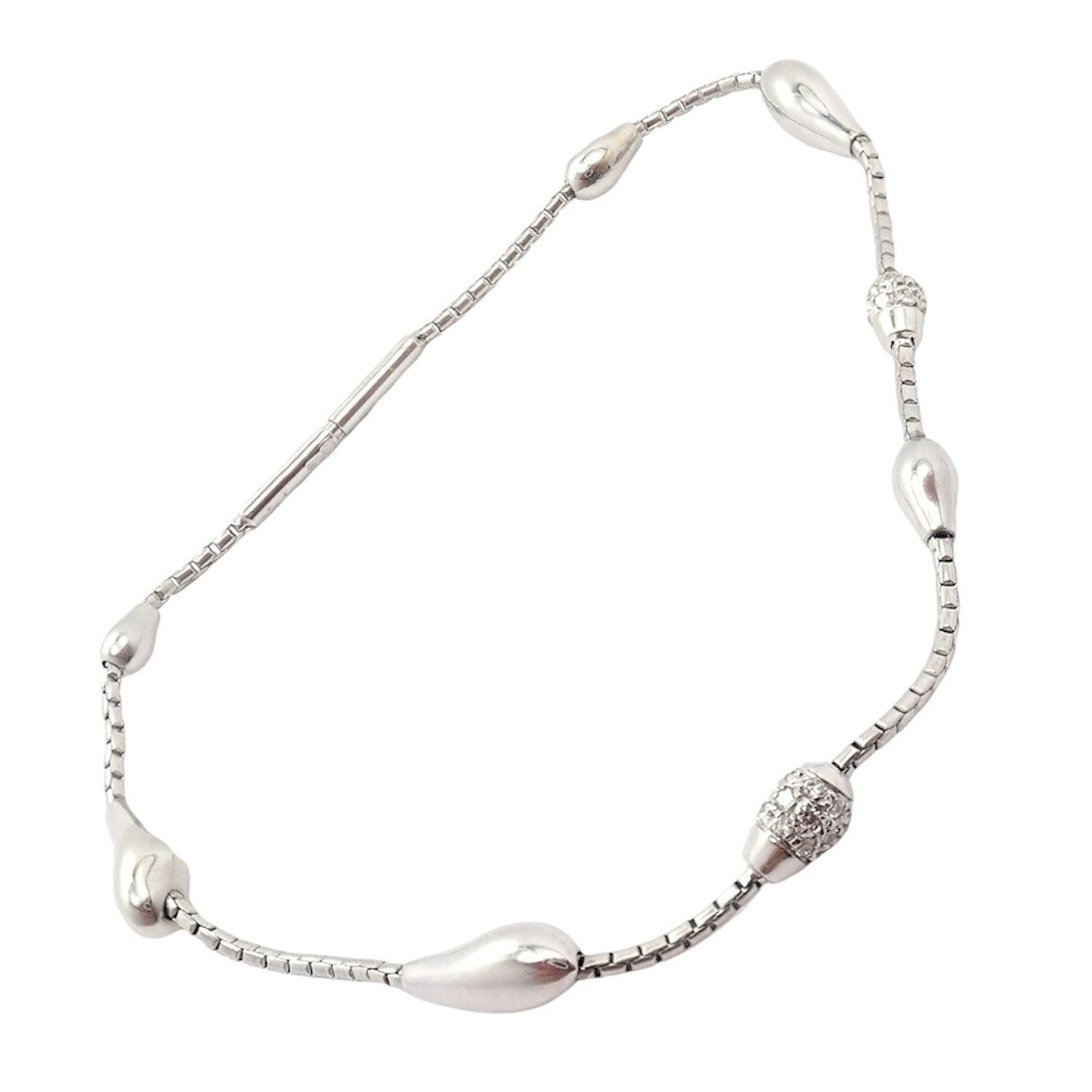 Rare Authentic H. Stern 18k White Gold Diamond Teardrop Bracelet | Fortrove