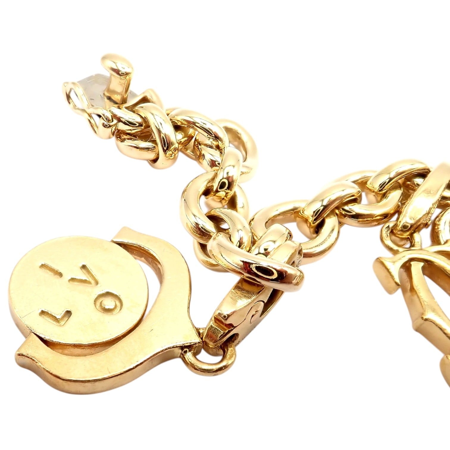 Authentic Cartier 18k Yellow Gold LOVE Trinity Double C Charm Link Bracelet 1995 | Fortrove