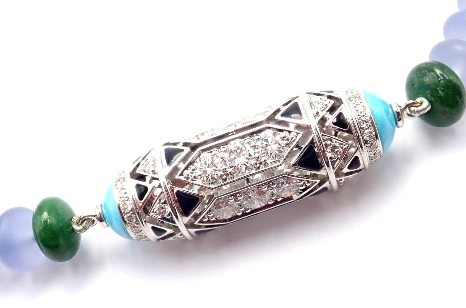 Authentic! Cartier 18k White Gold High Jewelry Géometrie & Contrastes Necklace | Fortrove