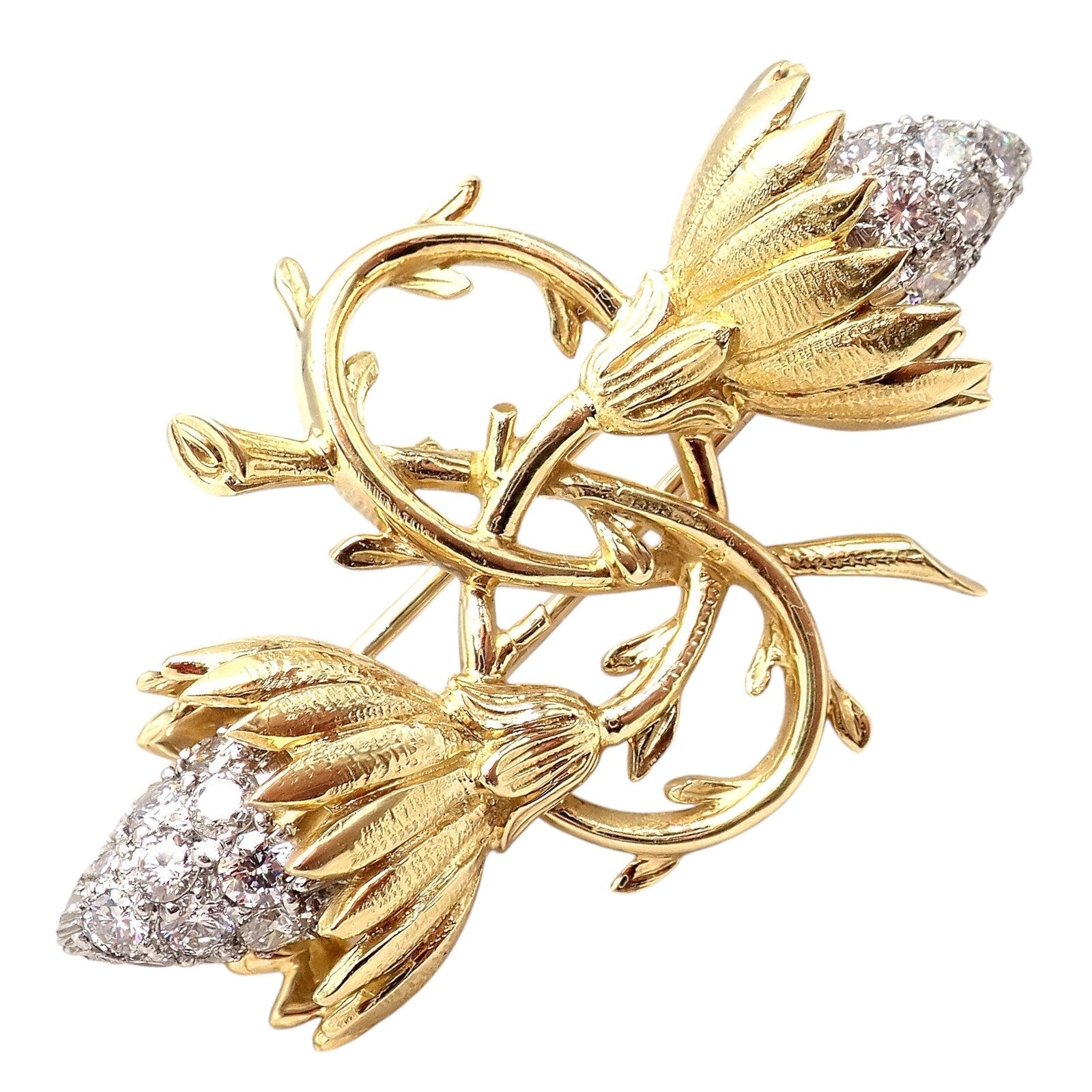 Jean Schlumberger for Tiffany & Co Jewelry & Watches:Fine Jewelry:Brooches & Pins Authentic! Tiffany & Co Schlumberger 18k Yellow Gold Platinum Diamond Pin Brooch
