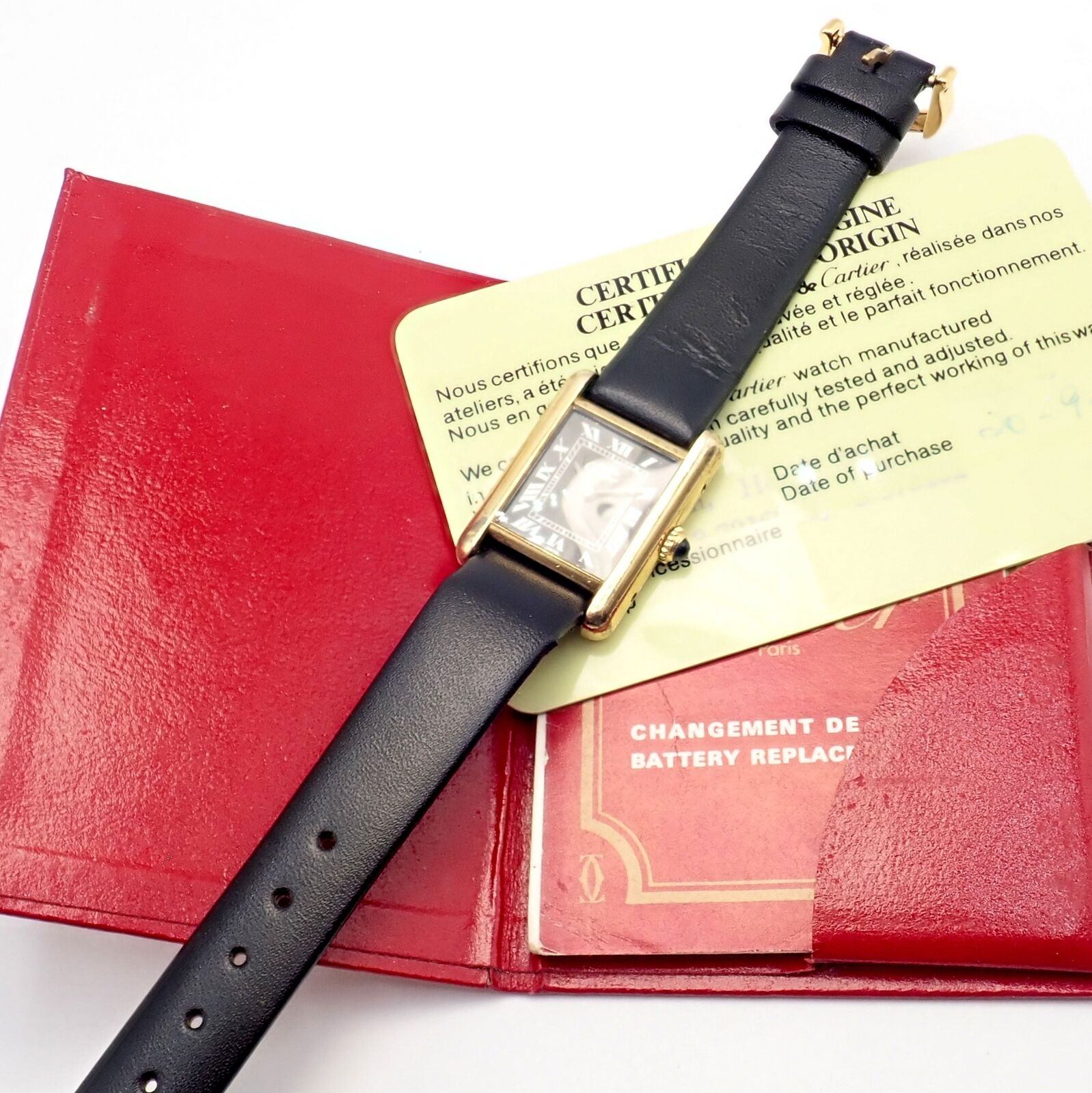 Authentic! Cartier Must De Silver 925 Argent Vermeil Manual Wind Watch | Fortrove