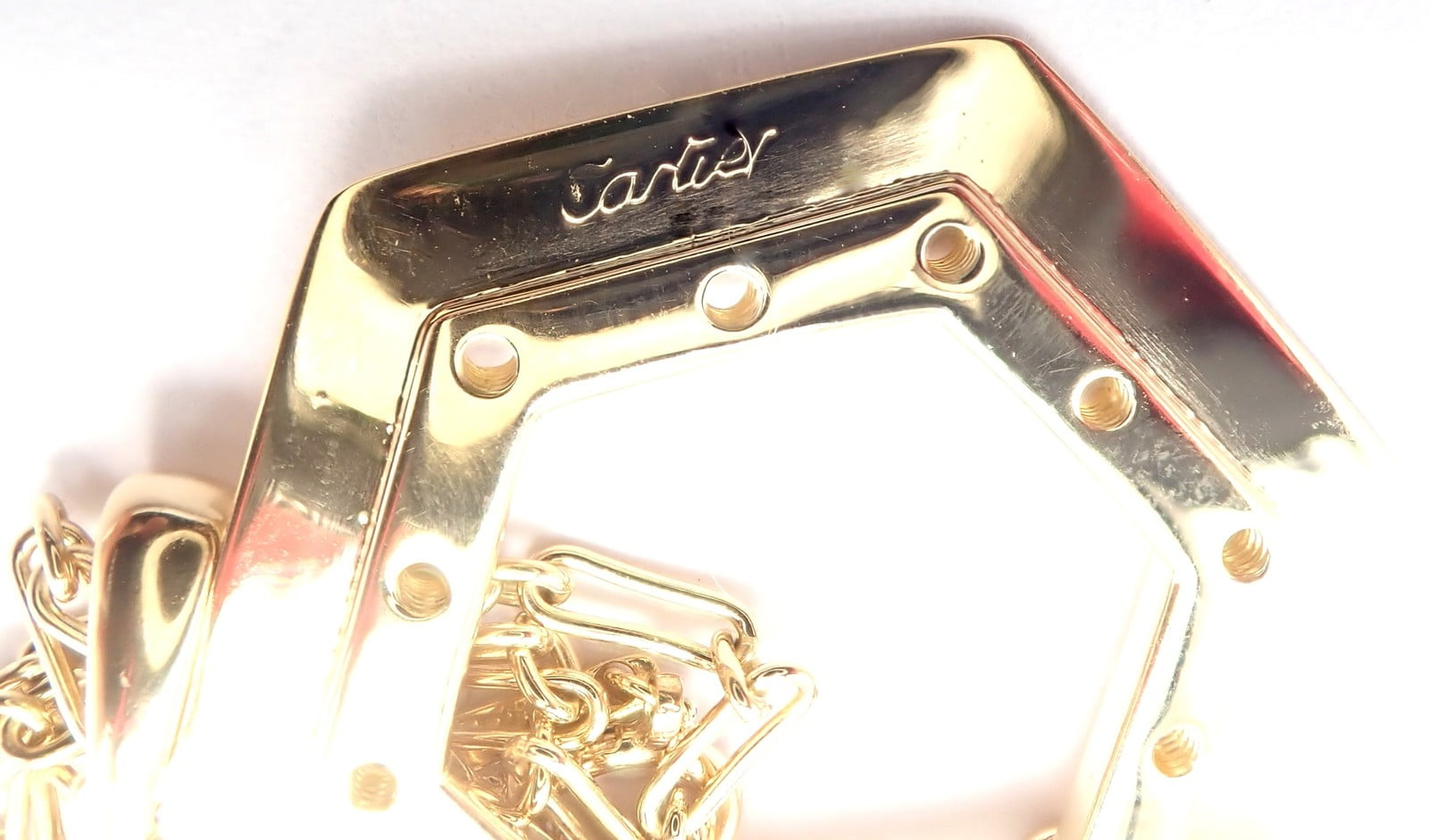 Vintage Cartier Zodiac 18k Yellow Gold Diamond Pendant Link Chain Necklace | Fortrove