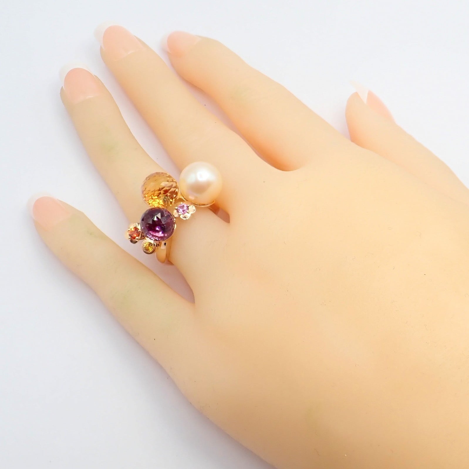 CHANEL Jewelry & Watches:Fine Jewelry:Rings Chanel Mademoiselle 18k Rose Gold Diamond Amethyst Citrine Ring sz 5.75