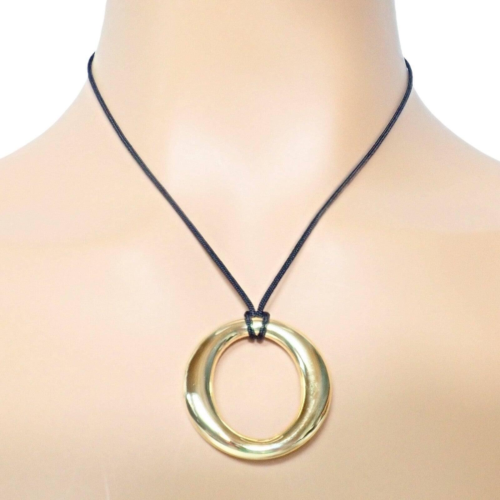 Authentic! Tiffany & Co 18k Yellow Gold Peretti 35mm Medium Sevillana Necklace | Fortrove