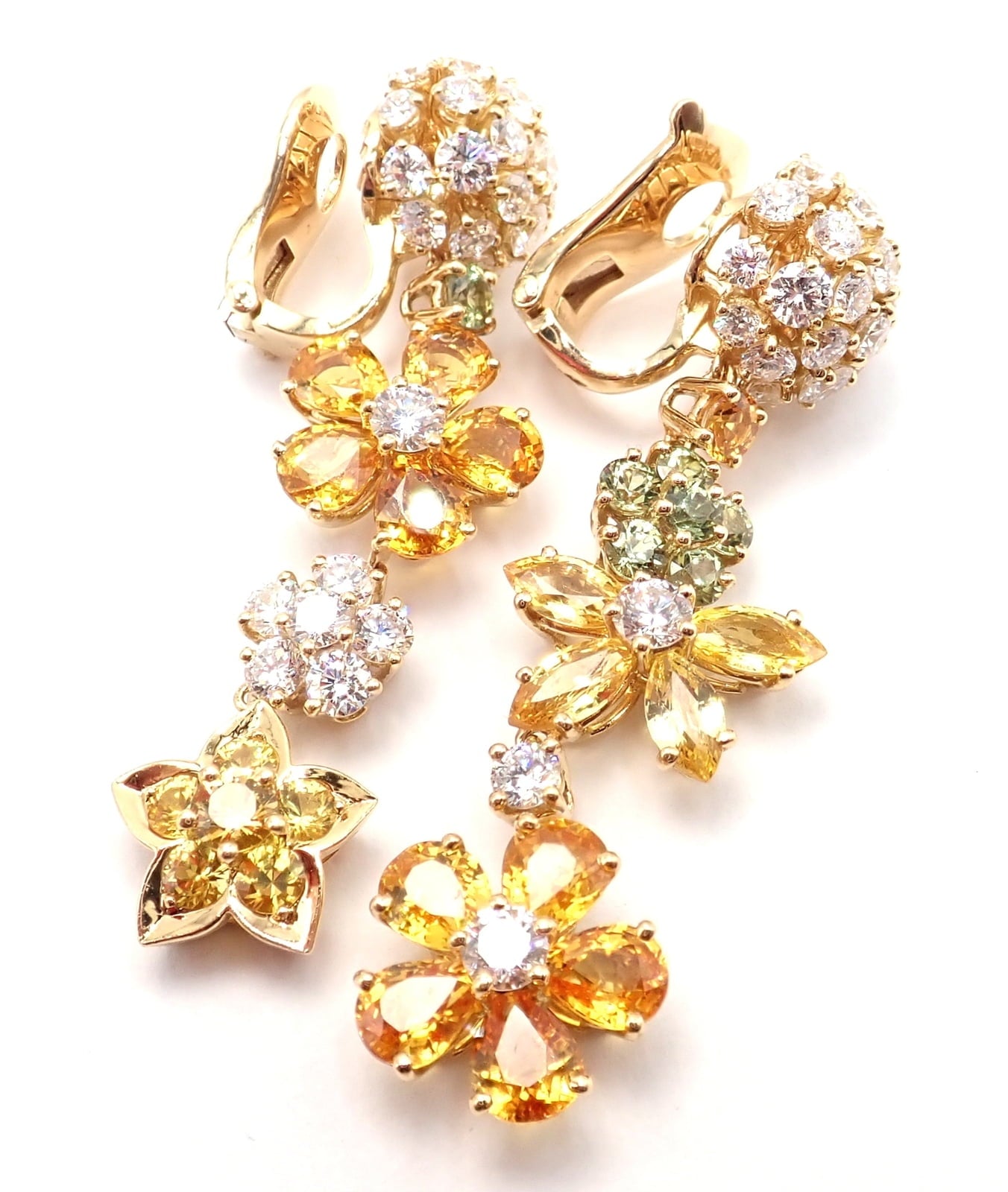 Van Cleef & Arpels Jewelry & Watches:Fine Jewelry:Earrings Authentic! Van Cleef & Arpels Folie des Pres 18k Gold Diamond Sapphire Earrings