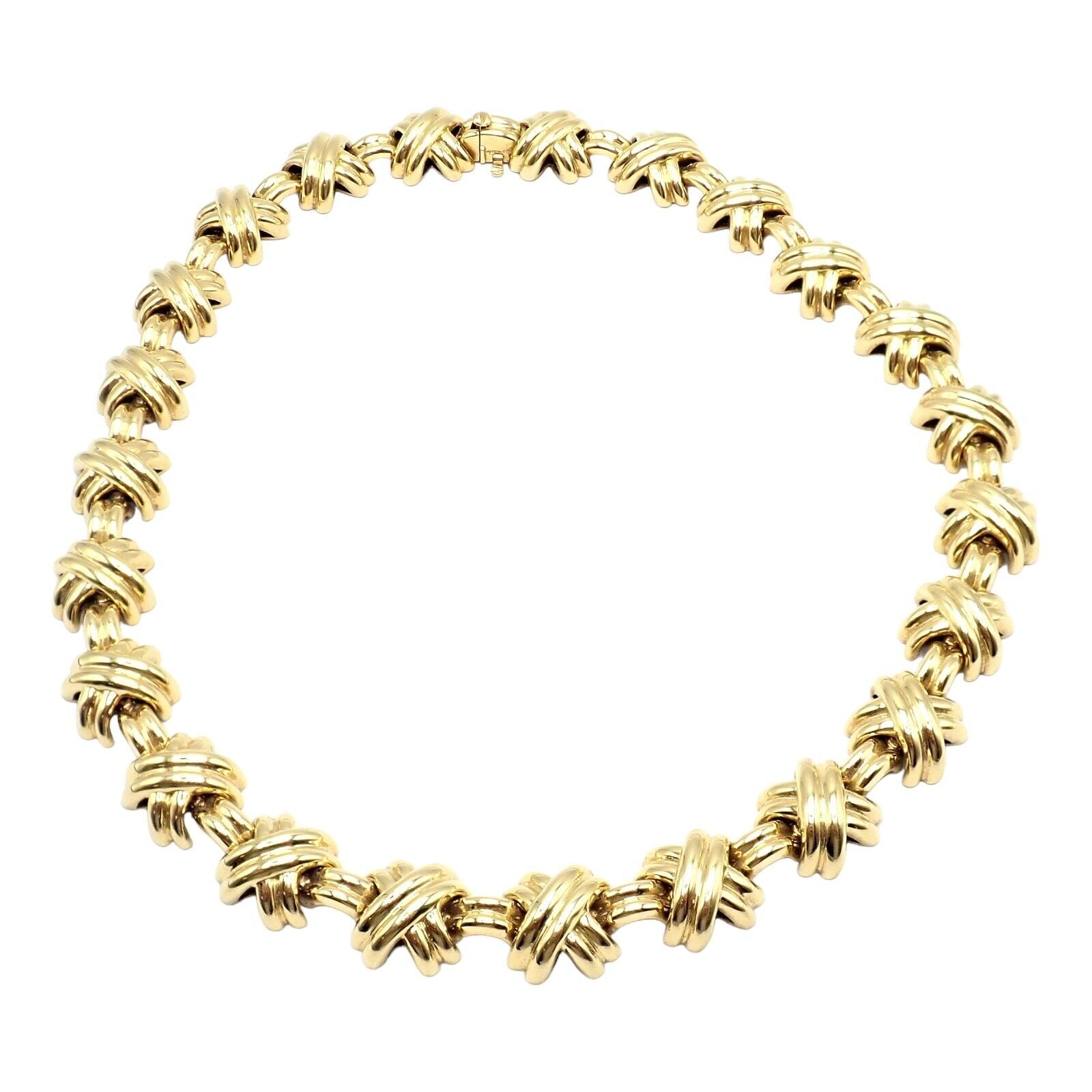 Vintage! Tiffany & Co. 18k Yellow Gold Large X Classic Signature Necklace | Fortrove