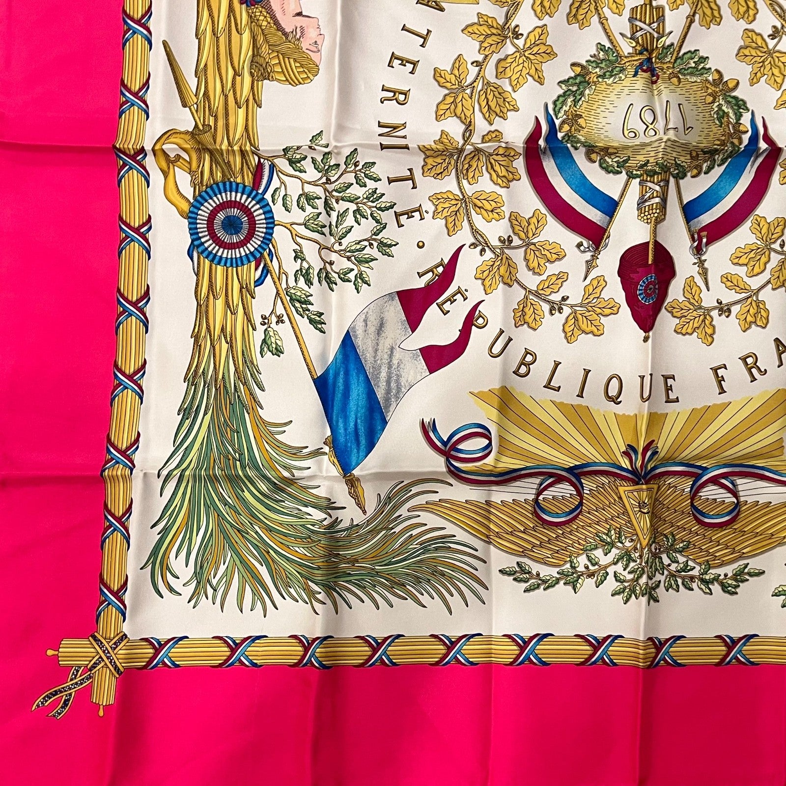 Authentic Hermès “République Française” 90 cm Silk Scarf | Fortrove