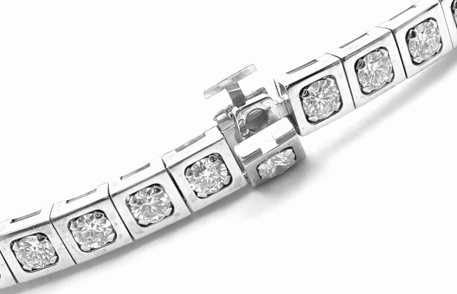 Cartier Jewelry & Watches:Fine Jewelry:Necklaces & Pendants Rare! Authentic Cartier Tectonique 18k White Gold Diamond Tennis Necklace