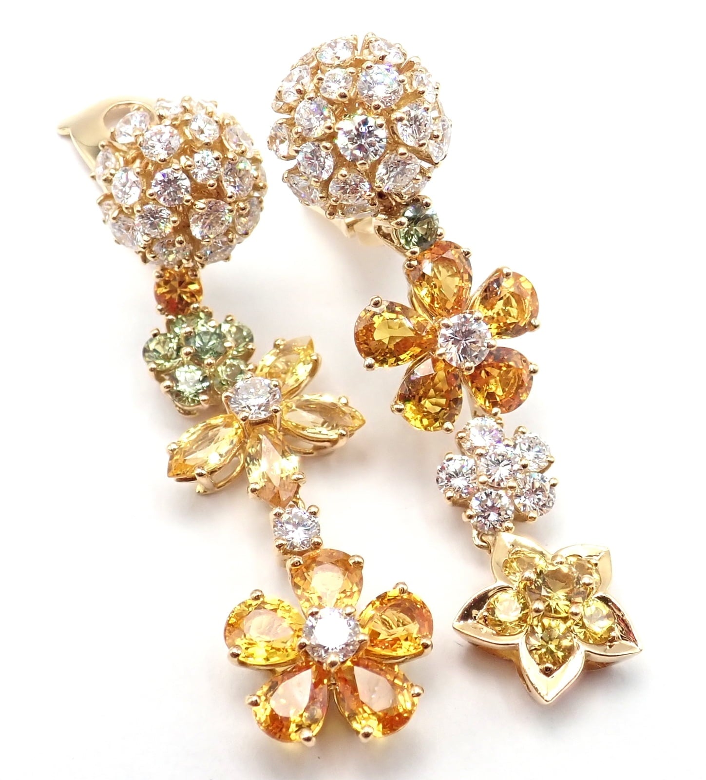 Van Cleef & Arpels Jewelry & Watches:Fine Jewelry:Earrings Authentic! Van Cleef & Arpels Folie des Pres 18k Gold Diamond Sapphire Earrings