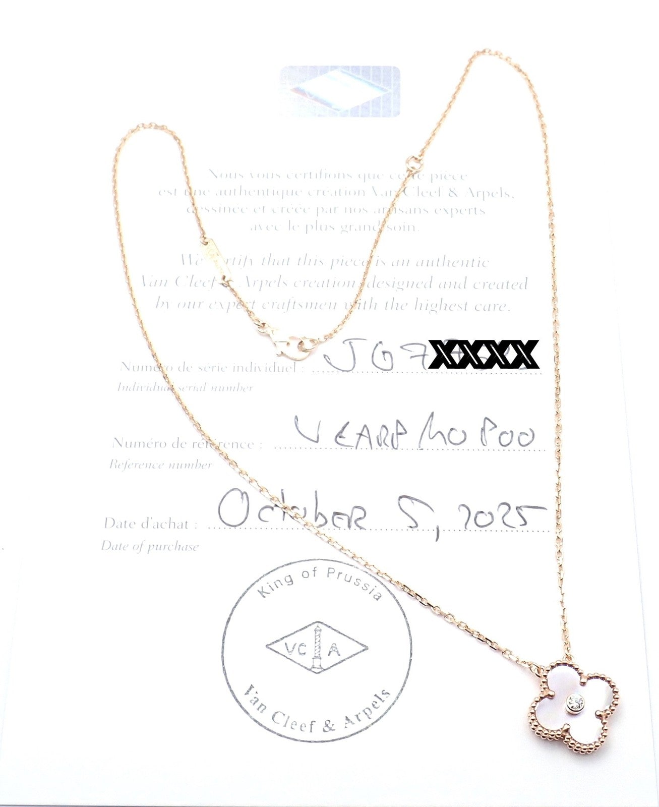 Van Cleef & Arpels Jewelry & Watches:Fine Jewelry:Necklaces & Pendants Van Cleef & Arpels Diamond 18k Vintage Alhambra Pink MOP Holiday 2025 Necklace