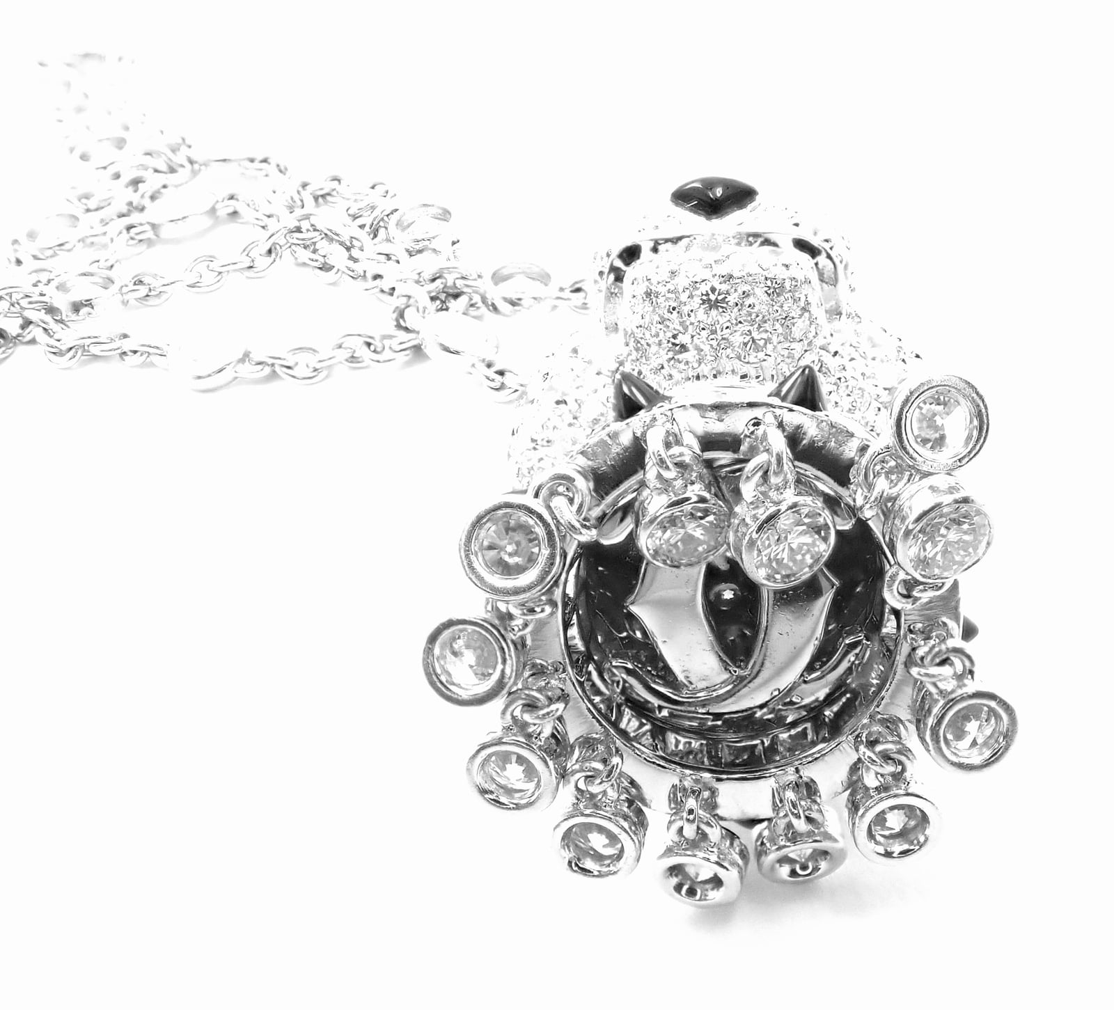 Cartier Jewelry & Watches:Fine Jewelry:Necklaces & Pendants Authentic! Cartier Panther 18k White Gold Diamond Emerald Onyx Pendant Necklace