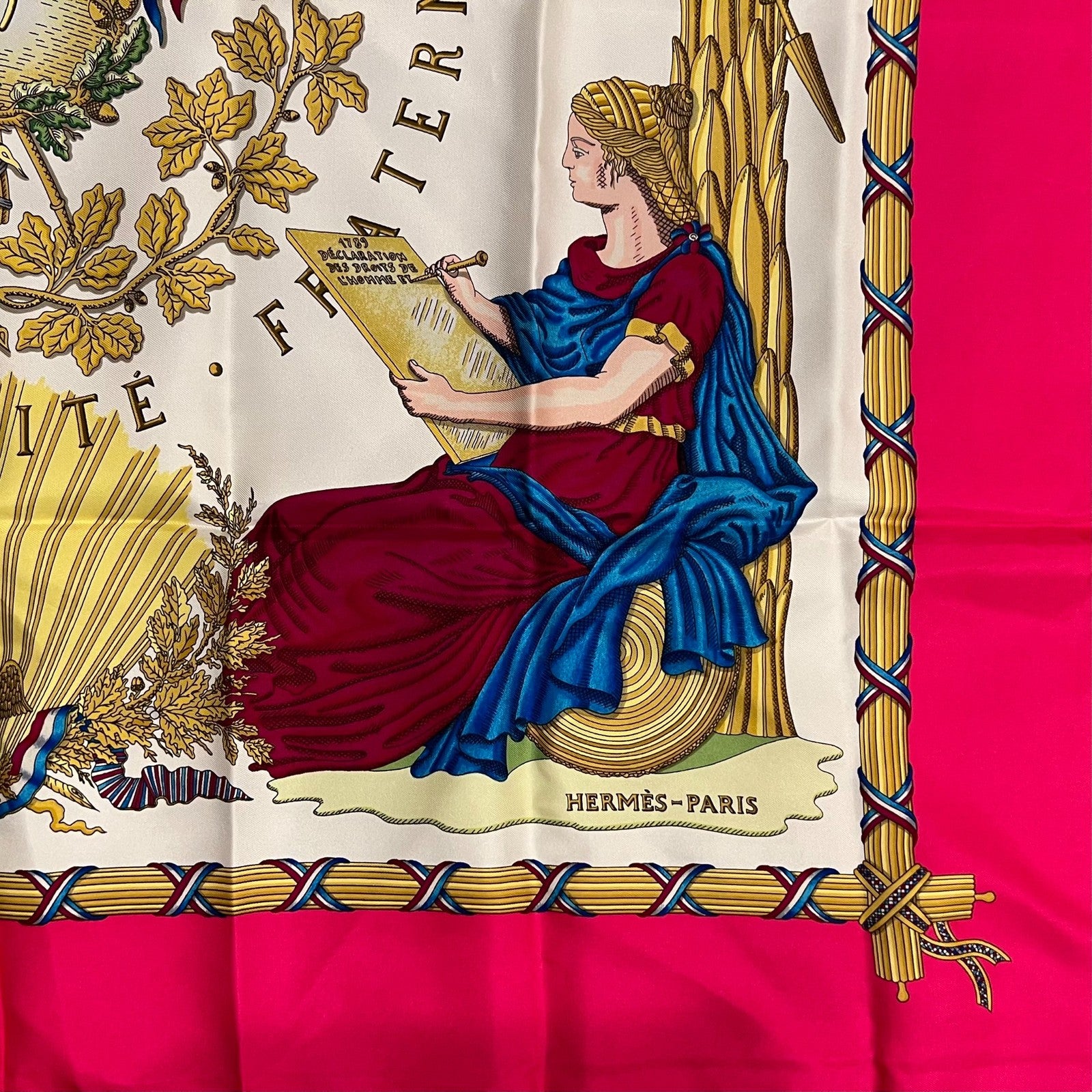 Authentic Hermès “République Française” 90 cm Silk Scarf | Fortrove