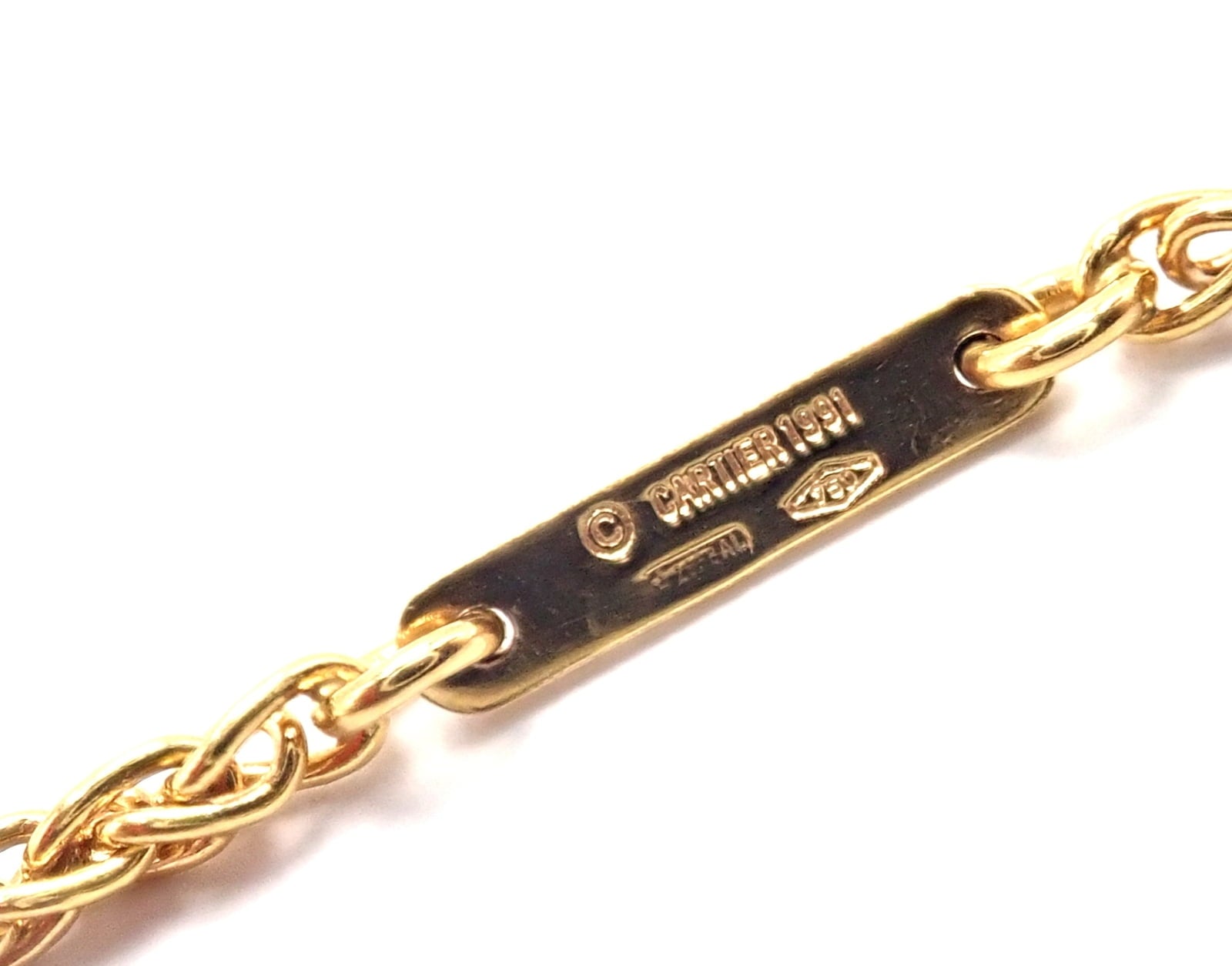Cartier Jewelry & Watches:Fine Jewelry:Necklaces & Pendants Authentic! Cartier 18k Yellow Gold Double C 3D Apple Pendant Chain Necklace