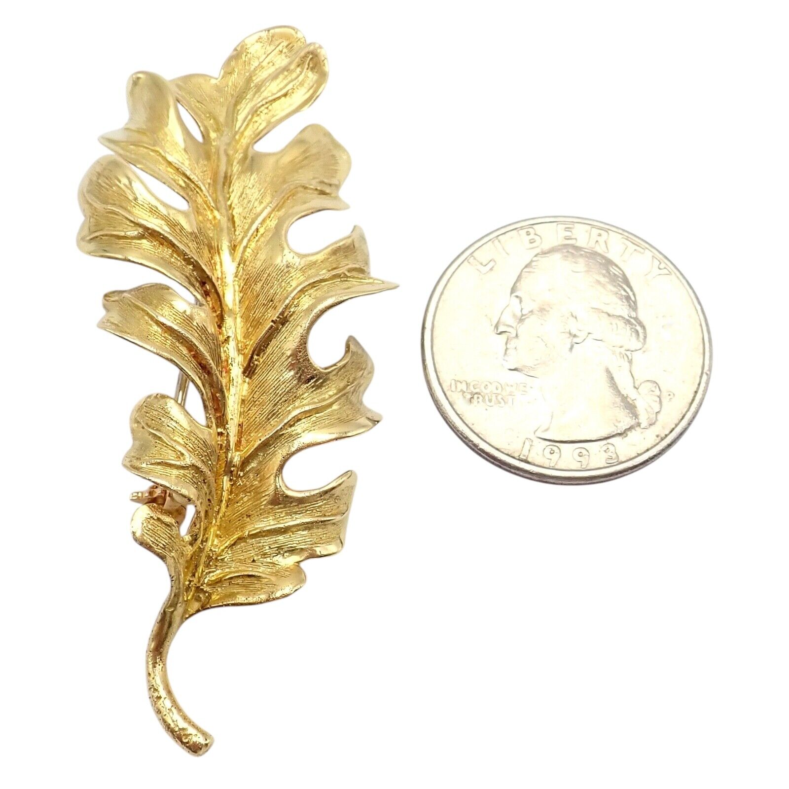 Vintage! Tiffany & Co. 18k Yellow Gold Leaf Pin Brooch | Fortrove
